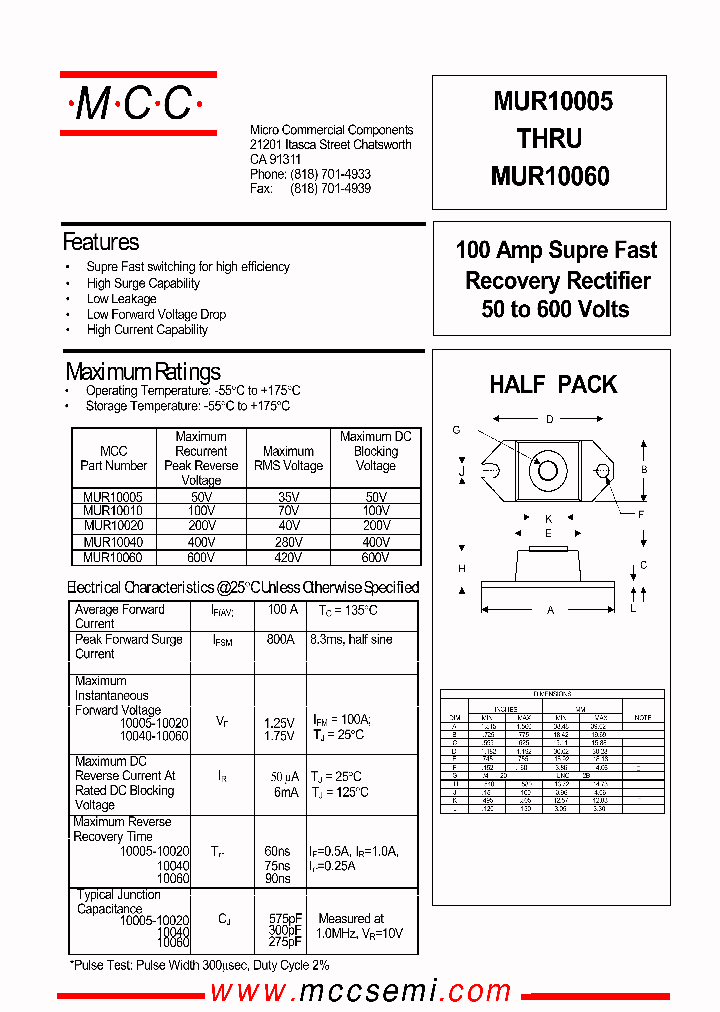 MUR10005_1650999.PDF Datasheet