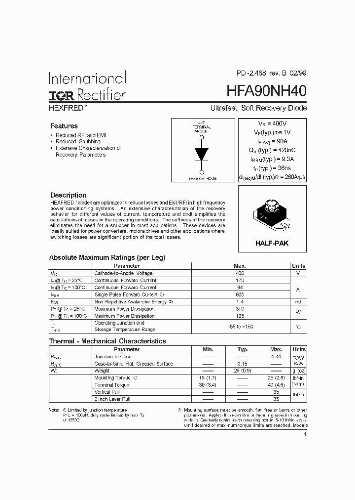 HFA90NH40_1061084.PDF Datasheet