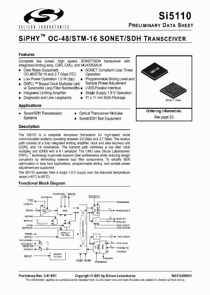 SI5110_1084479.PDF Datasheet Download --- IC-ON-LINE