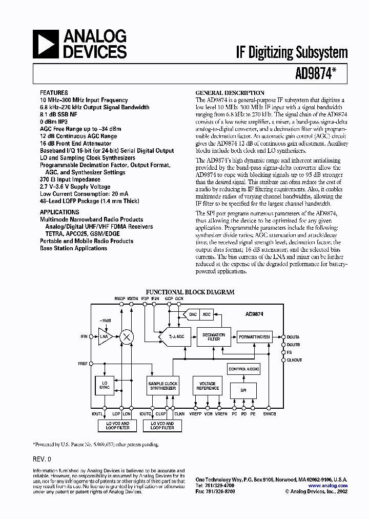 AD9874_1087052.PDF Datasheet