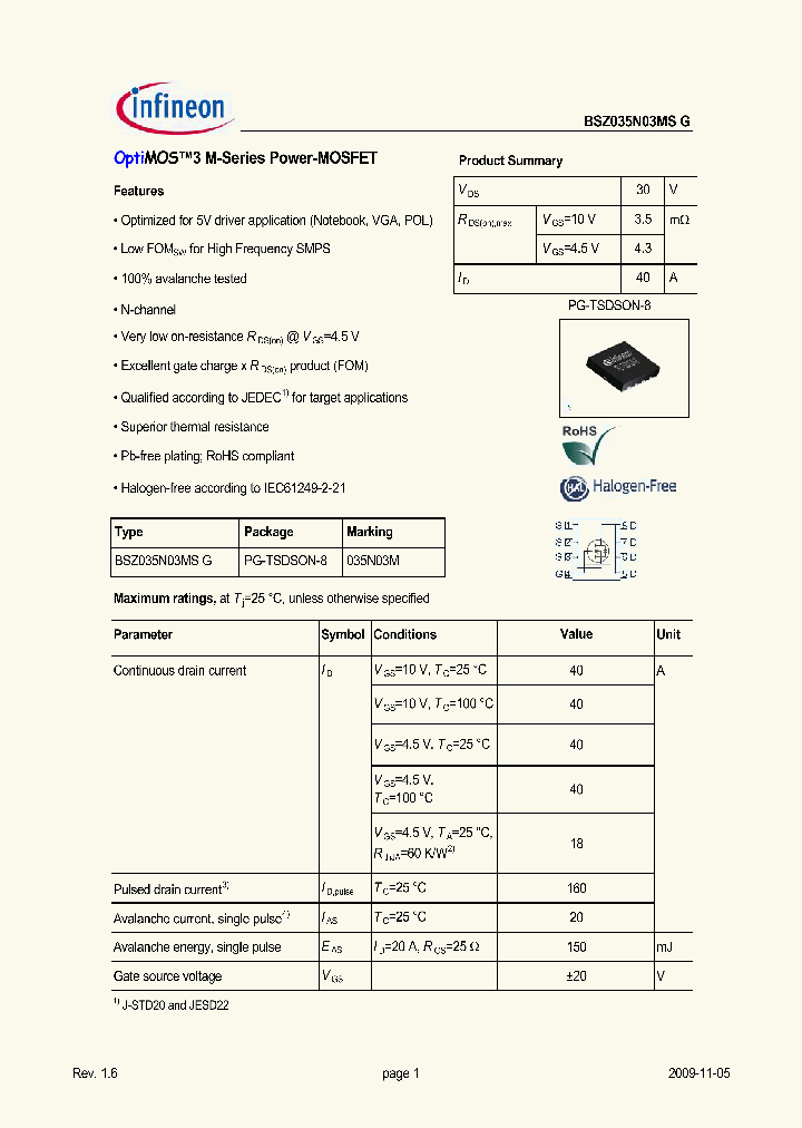 BSZ035N03MSG_1663311.PDF Datasheet