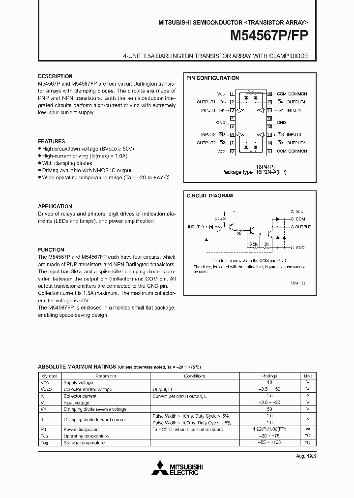 M54567FP_1664324.PDF Datasheet Download --- IC-ON-LINE