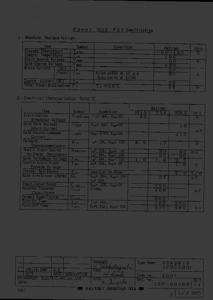 2SK2819_1097429.PDF Datasheet