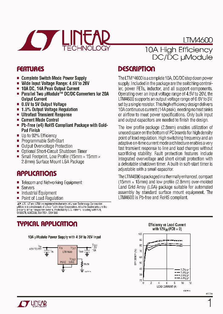 LTM4600_1112392.PDF Datasheet Download --- IC-ON-LINE