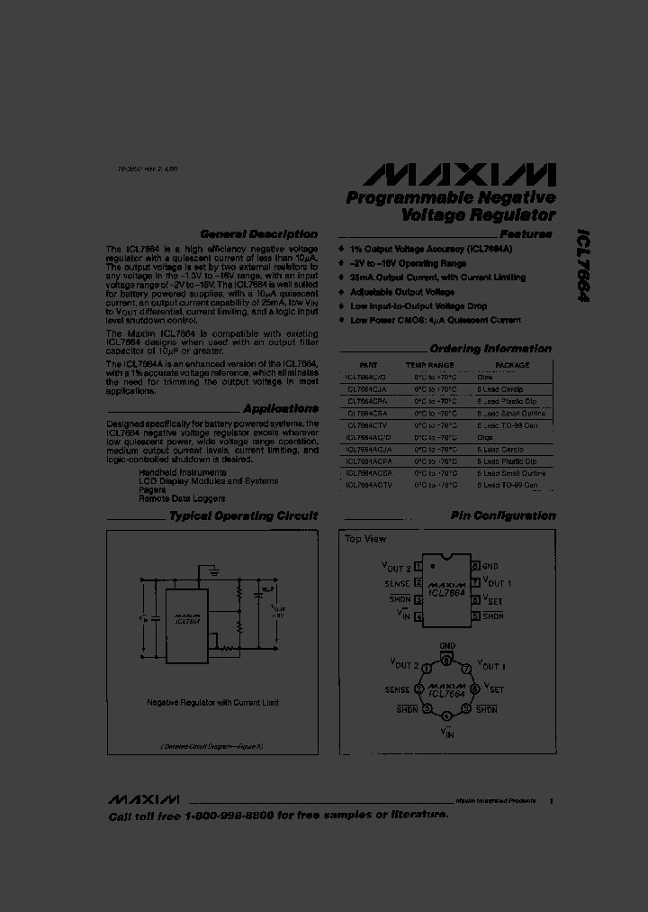ICL7664_1119135.PDF Datasheet