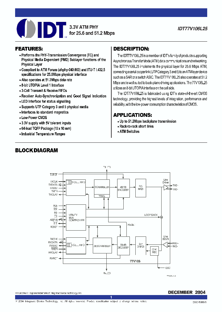 IDT77V106_1684586.PDF Datasheet