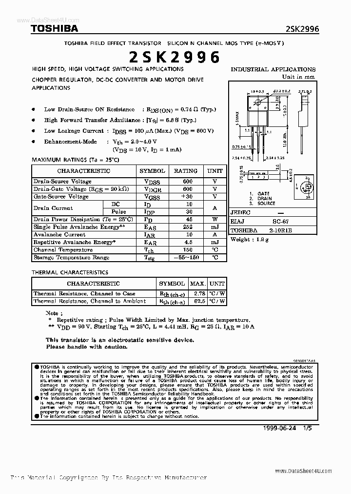 K2996 Datasheet 2sk2996 Transistor Mosfet vrogue.co