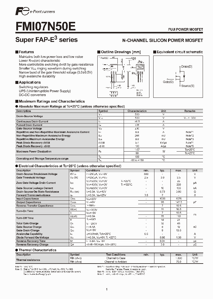 FMI07N50E_1688913.PDF Datasheet