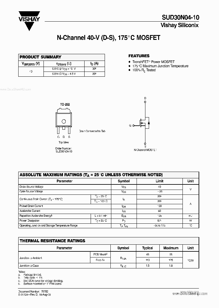 SUD30N04-10_1684581.PDF Datasheet