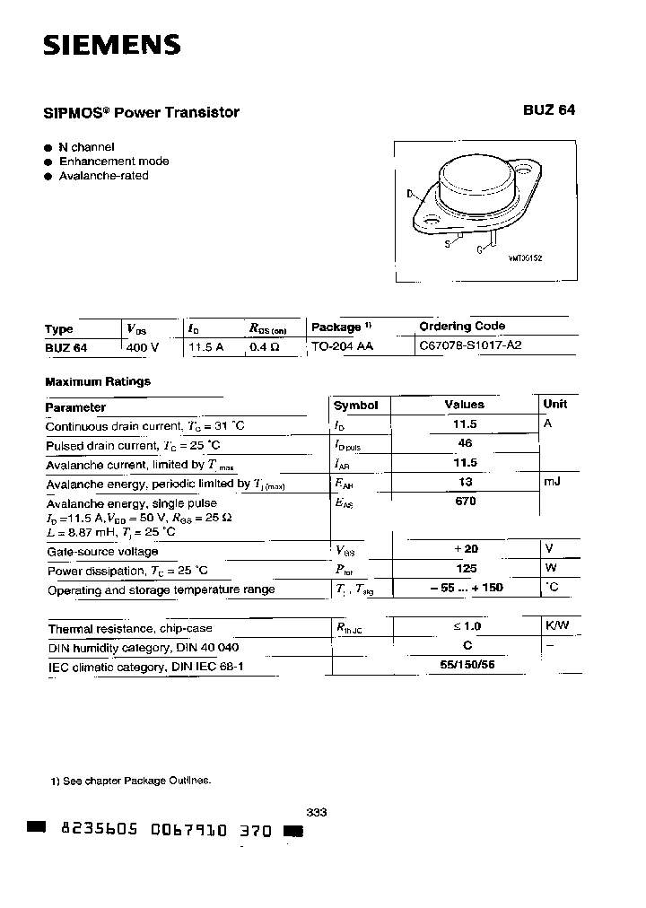BUZ64_1184400.PDF Datasheet