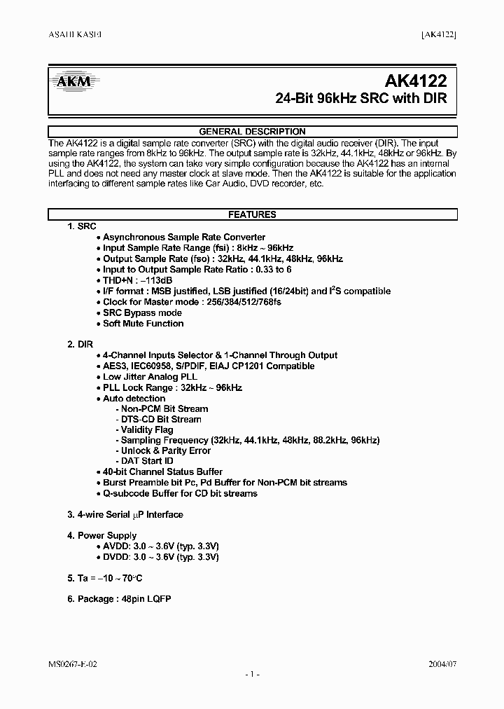 AK4122_1698479.PDF Datasheet