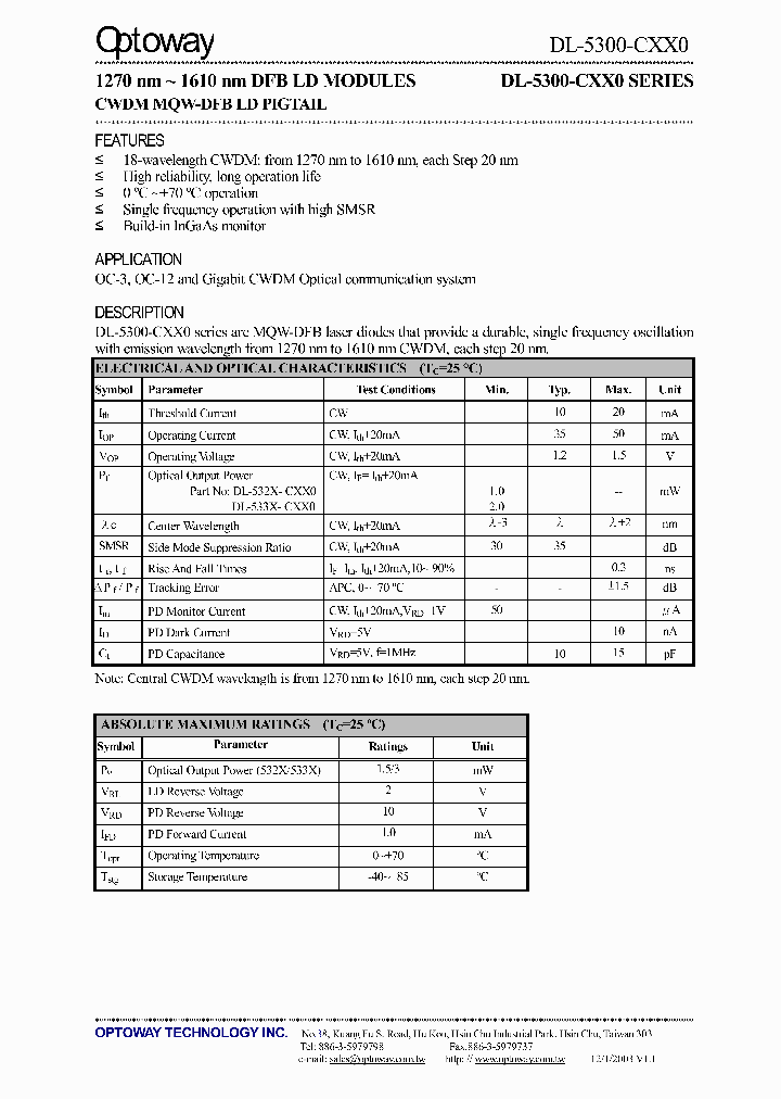 DL5300CXX0_1219293.PDF Datasheet Download