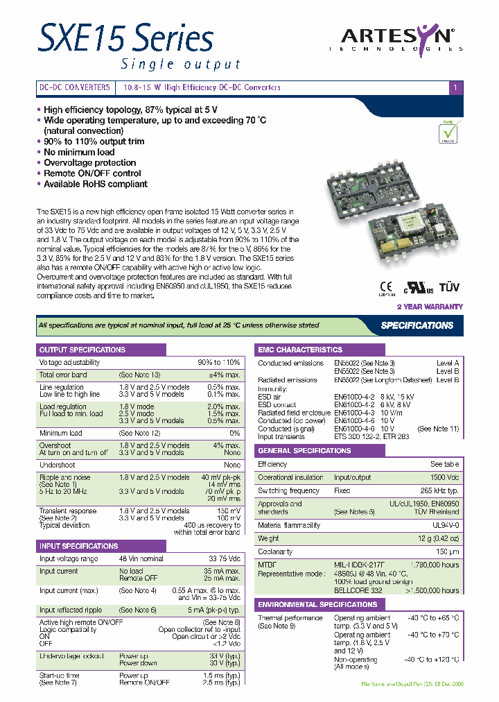 SXE15-48D05-3V3-RJ_1700568.PDF Datasheet