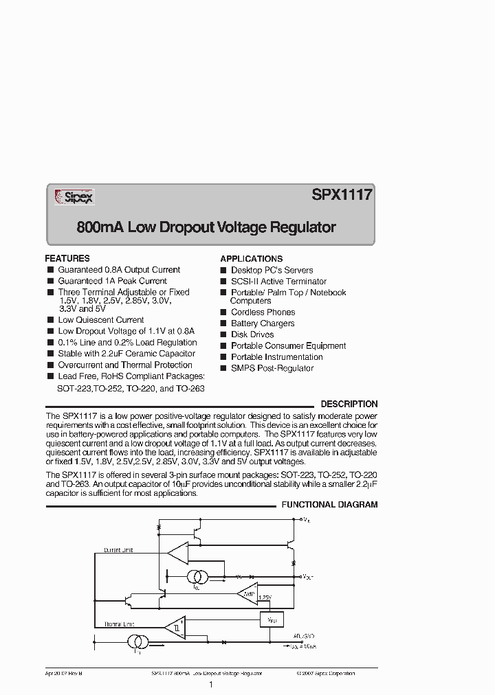 SPX1117T-2-5TR_1335617.PDF Datasheet