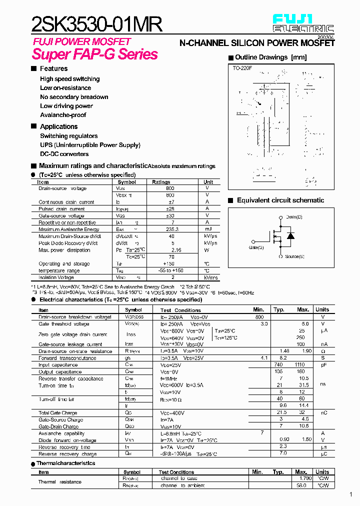 2SK3530-01MR_1736409.PDF Datasheet Download --- IC-ON-LINE