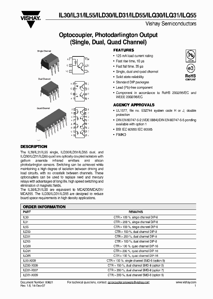 ILD30-X009_1437881.PDF Datasheet Download --- IC-ON-LINE
