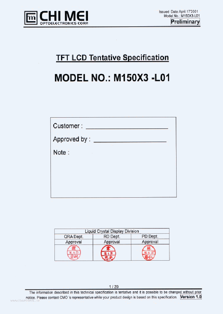 M150X3-L01_1746189.PDF Datasheet