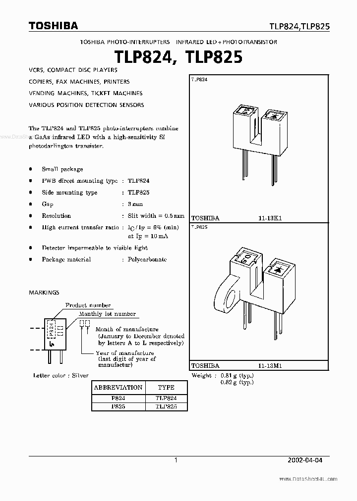 TLP824_1795554.PDF Datasheet