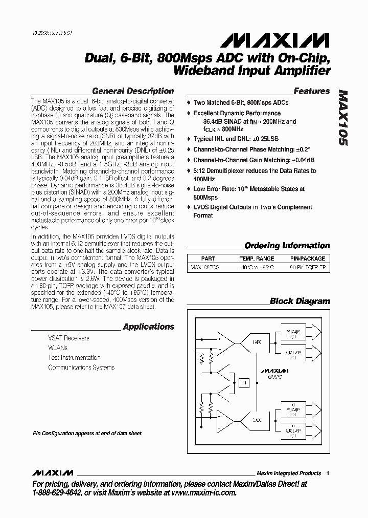 MAX105_1567861.PDF Datasheet