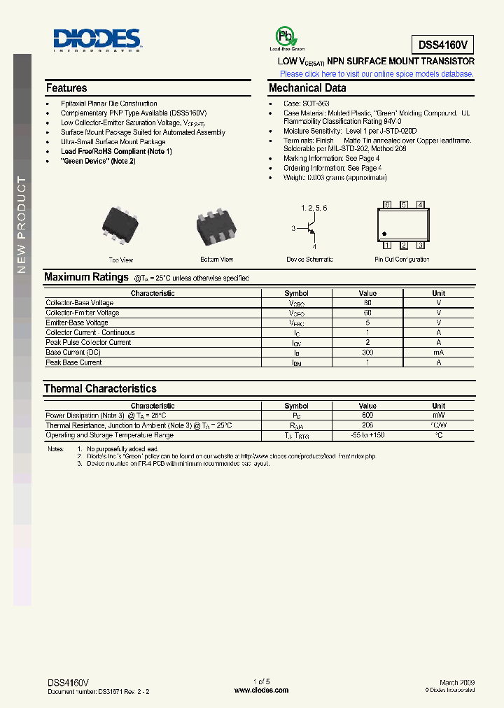 DSS4160V-7_1622984.PDF Datasheet