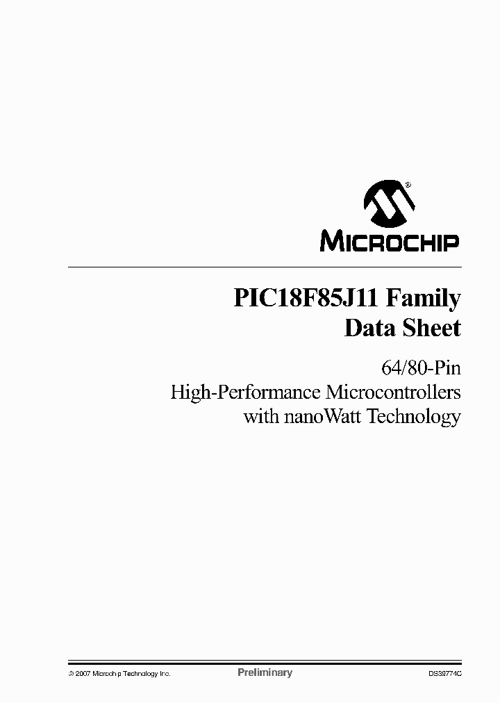 PIC18F63J11-IPT_1629019.PDF Datasheet