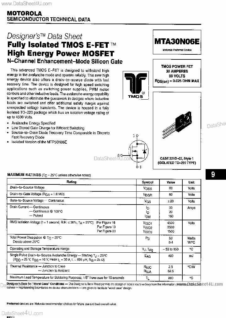 MTA30N06E_1839073.PDF Datasheet