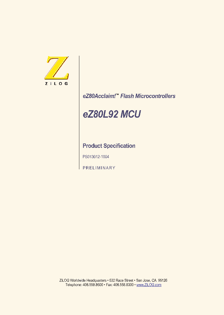 EZ80L92AZ020EC_1847443.PDF Datasheet