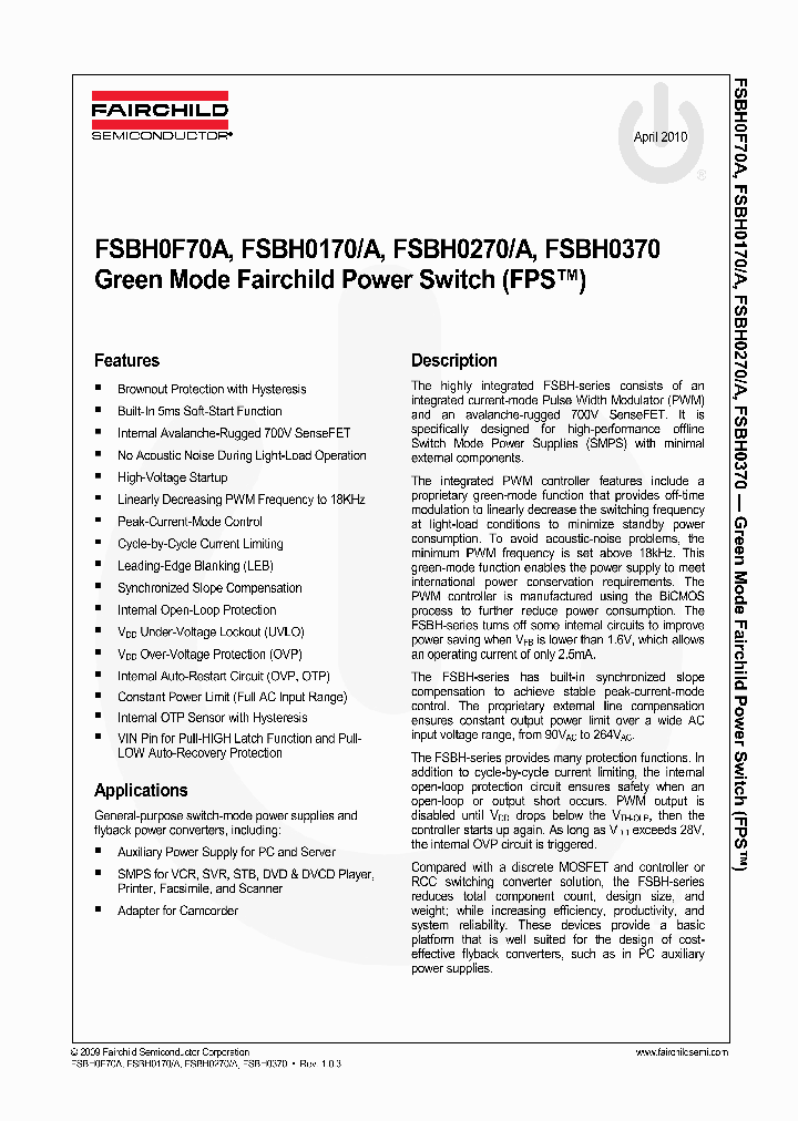 FSBH0F70A10_1888599.PDF Datasheet