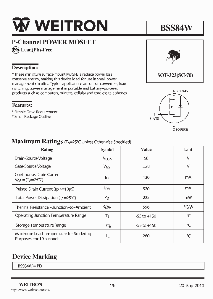 BSS84W_1896226.PDF Datasheet