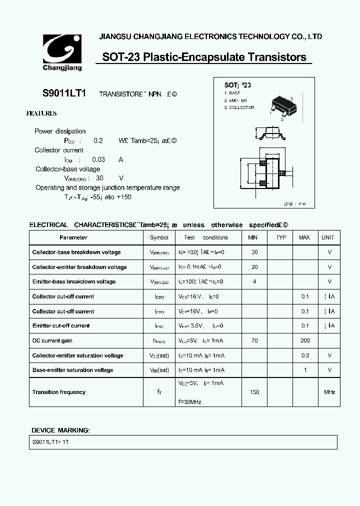 S9011LT1-SOT-23_1785627.PDF Datasheet