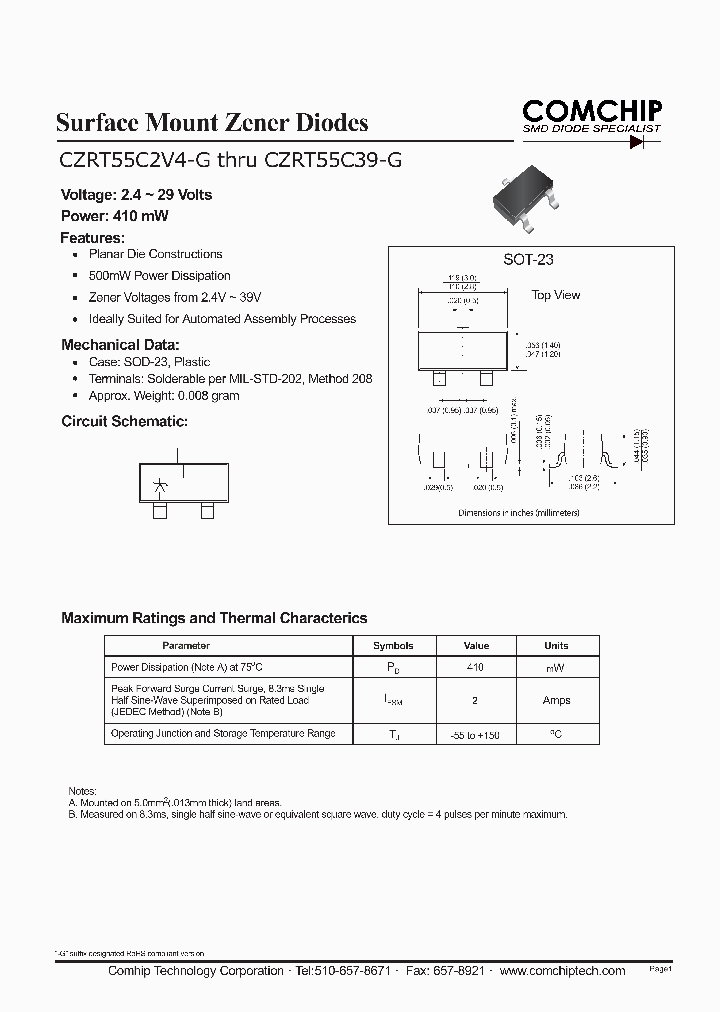 Czrt55c18 G Pdf Datasheet Download Ic On Line