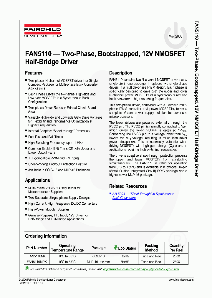 FAN5110MX_1796200.PDF Datasheet