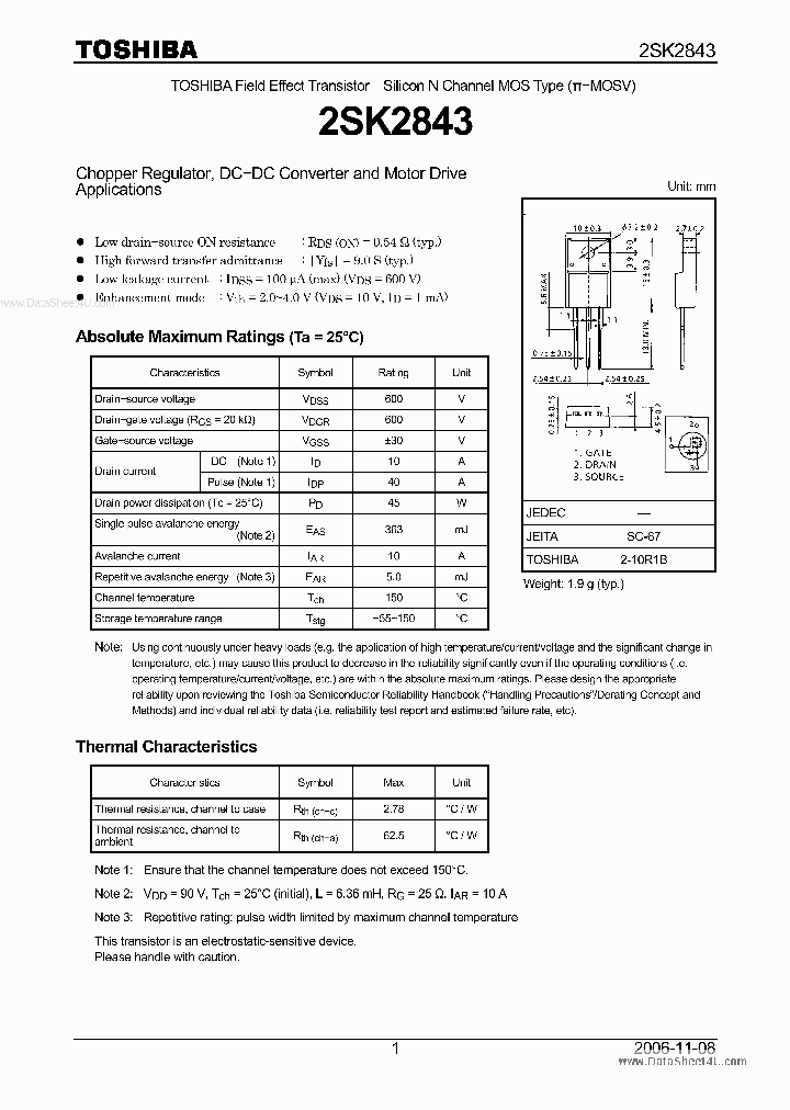 K2843_1860016.PDF Datasheet Download --- IC-ON-LINE