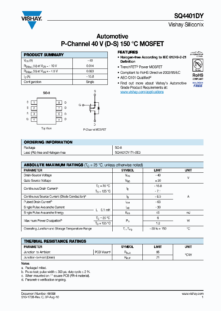 SQ4401DY-T1-GE3_1827641.PDF Datasheet