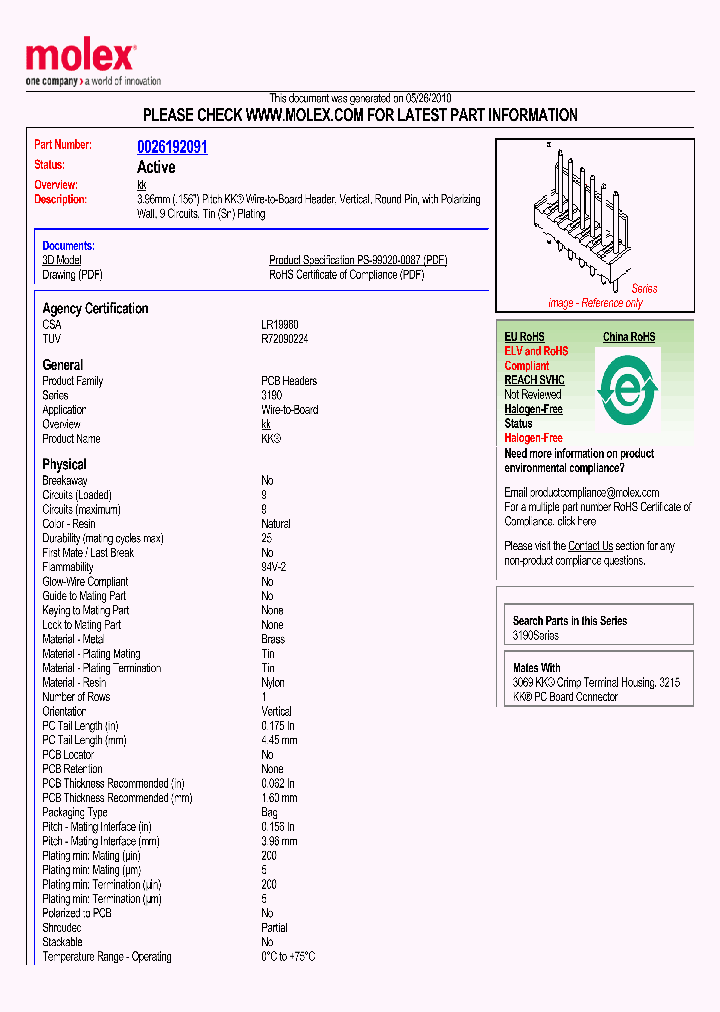 0026192091_1934897.PDF Datasheet