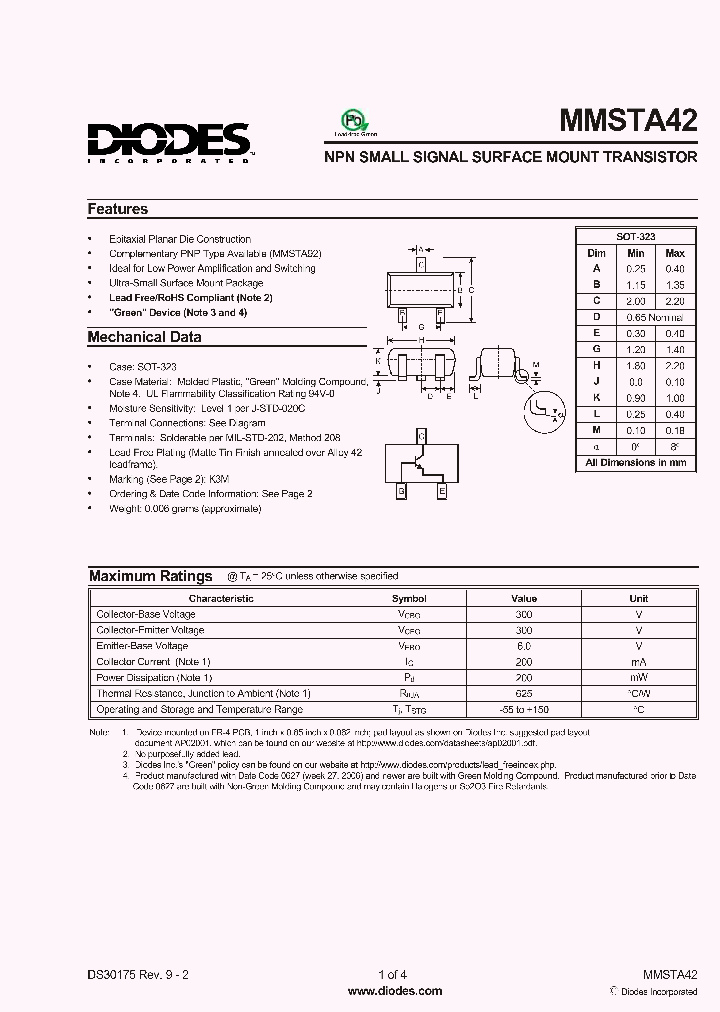 MMSTA42-7-F_1885325.PDF Datasheet