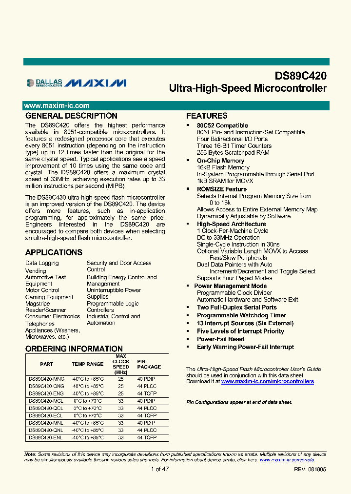 DS89C420-QNG_1905439.PDF Datasheet