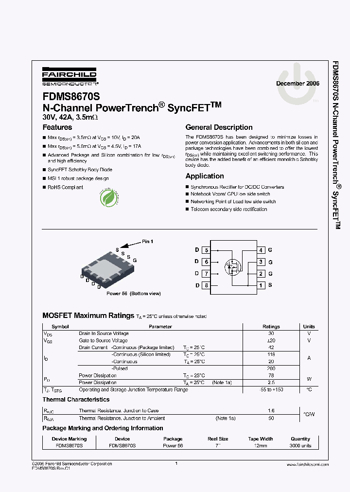 FDMS8670S_1912306.PDF Datasheet