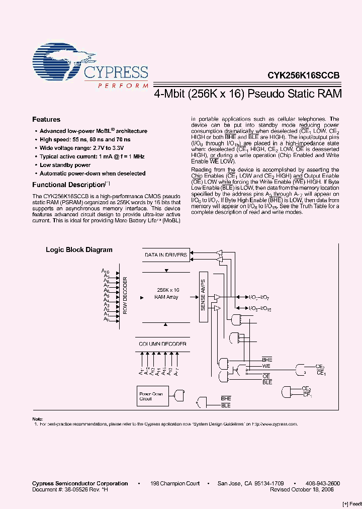 CYK256K16SCBU-55BVXI_1933118.PDF Datasheet