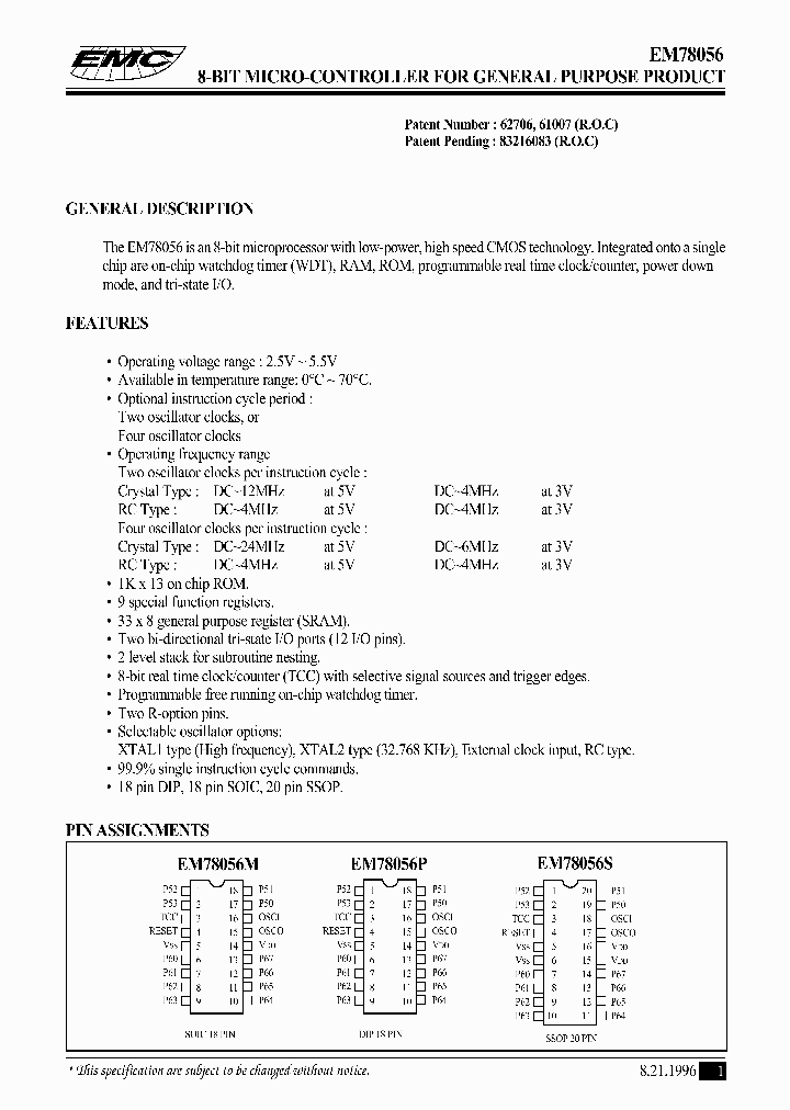 EM78056_1935151.PDF Datasheet