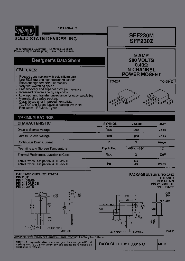 SFF230M_1957948.PDF Datasheet