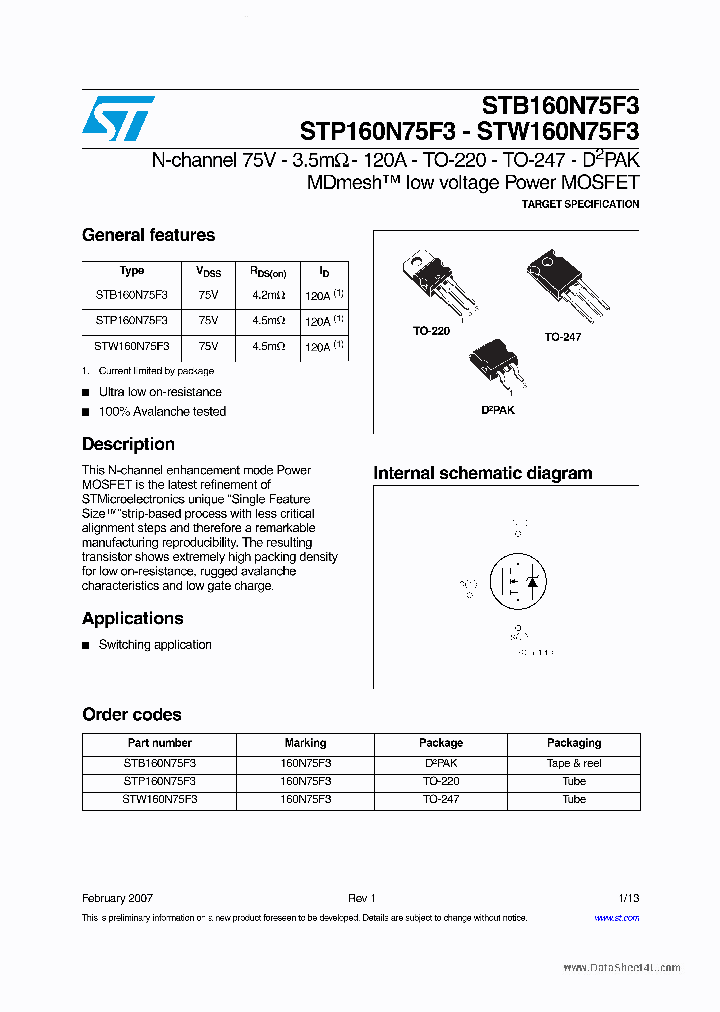 STP160N75F3_1962900.PDF Datasheet