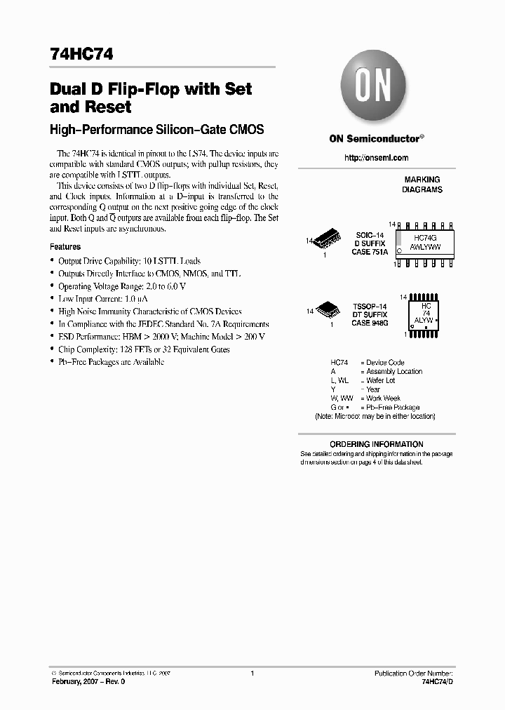 74HC74_1972922.PDF Datasheet Download --- IC-ON-LINE