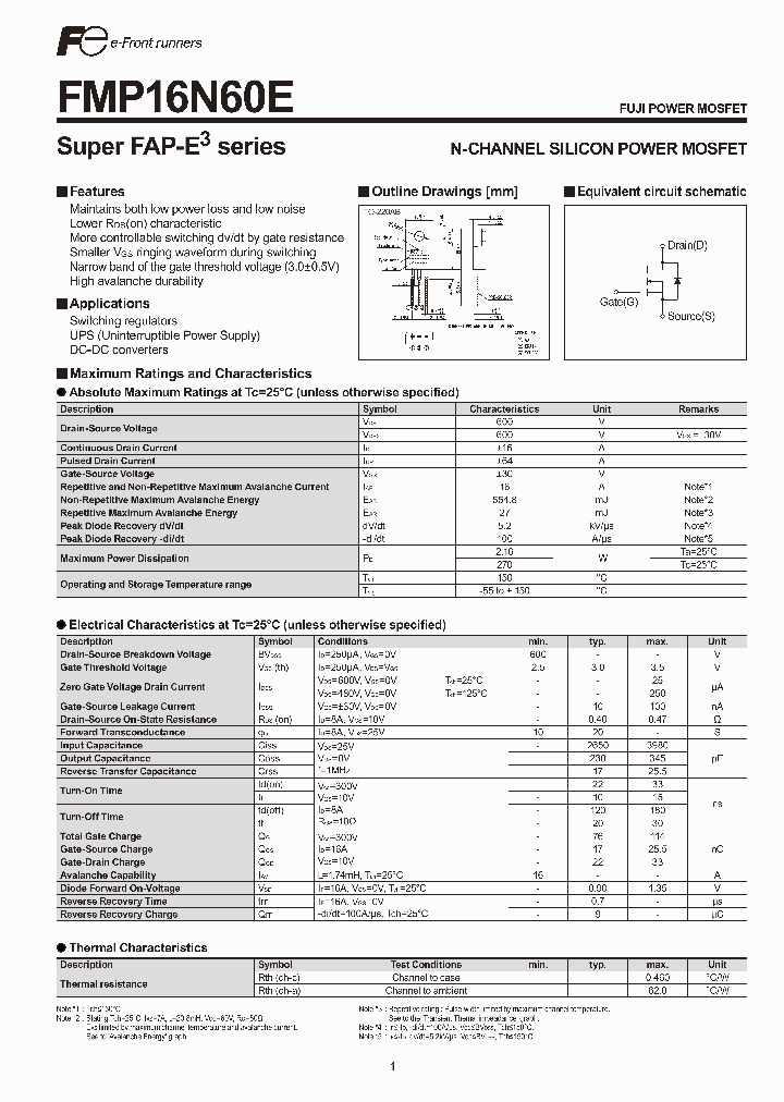 FMP16N60E_1973839.PDF Datasheet