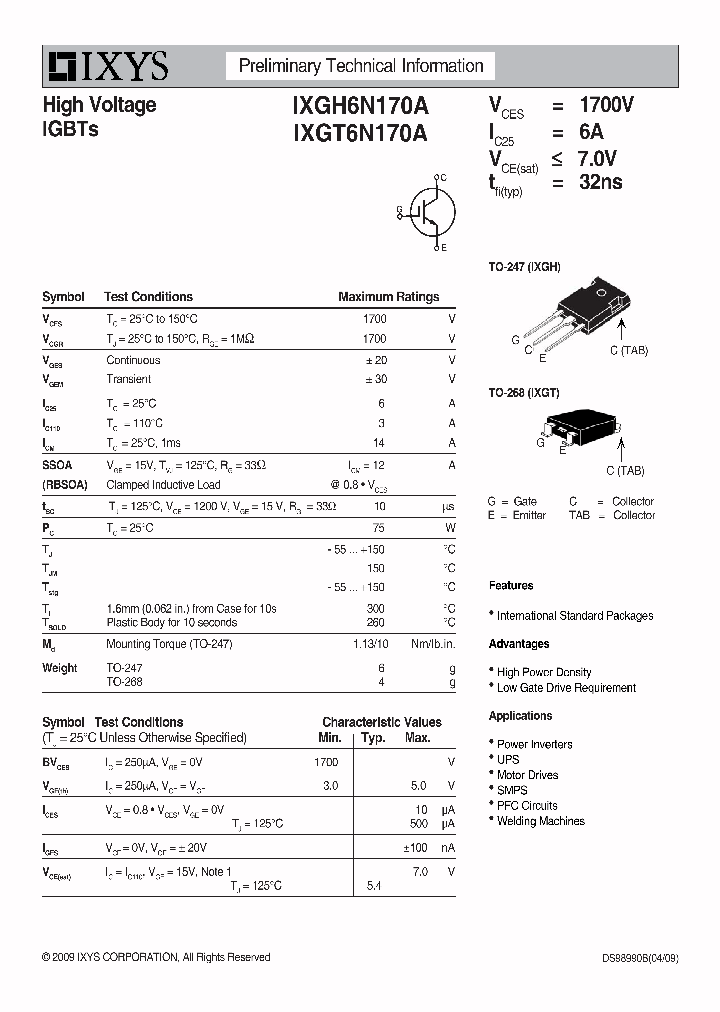 IXGH6N170A09_1987234.PDF Datasheet