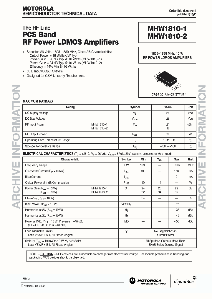 MHW1810D_1987407.PDF Datasheet