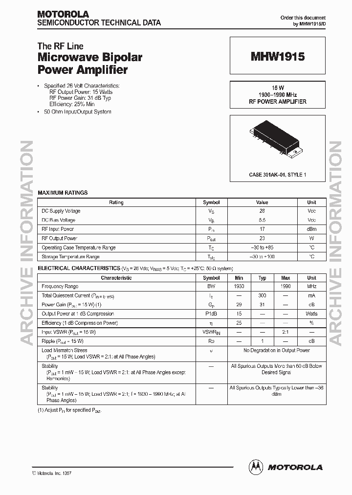 MHW1915D_1987410.PDF Datasheet