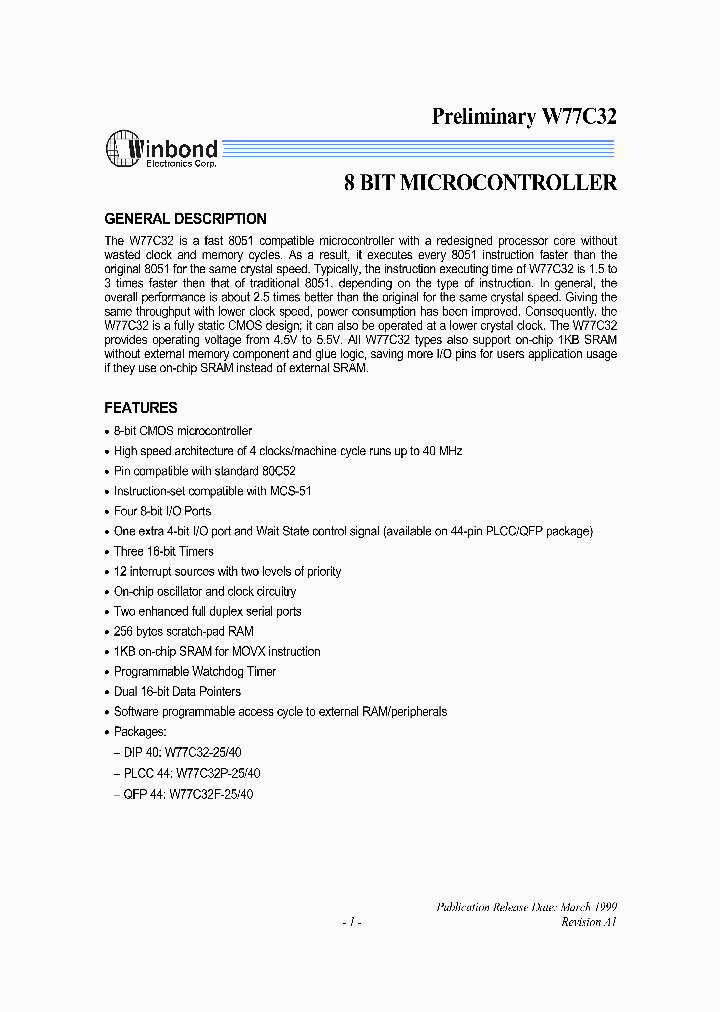 W77C32PF_1987730.PDF Datasheet