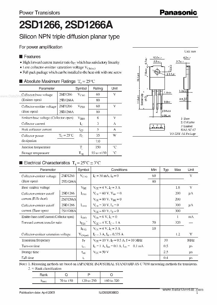 D1266A_1999398.PDF Datasheet Download --- IC-ON-LINE