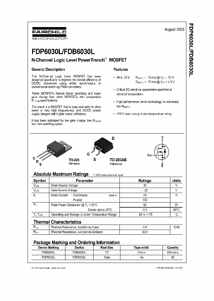 FDP6030LNL_2004871.PDF Datasheet